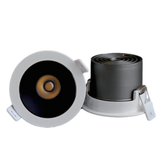 LED Spotlight 7W-12W 3000K-6500K 36° Beam Angle Plastic+Aluminum/PC CE Certified Matte Black Reflector Cup